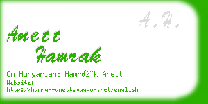 anett hamrak business card